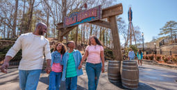 Entrance to Six Flags Over Georgia's new Georgia Gold Rusher ride.