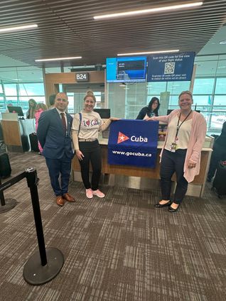 Victor Manuel Garcia, Consul General of Cuba in Toronto, Gihana Galindo, Director of the Cuba Tourist Board and Kim Boyce, Director WestJet YYZ