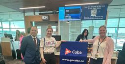 Victor Manuel Garcia, Consul General of Cuba in Toronto, Gihana Galindo, Director of the Cuba Tourist Board and Kim Boyce, Director WestJet YYZ