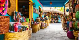 The colorful Nassau Straw Market.