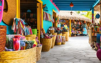 The colorful Nassau Straw Market.