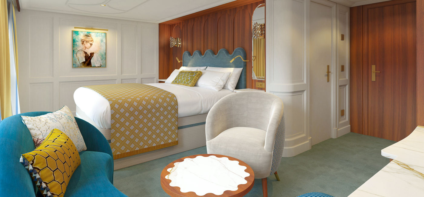 Image: A rendering of a suite aboard the S.S. Audrey (Photo Credit: Uniworld Boutique River Cruises)