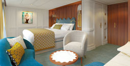 A rendering of a suite aboard the S.S. Audrey