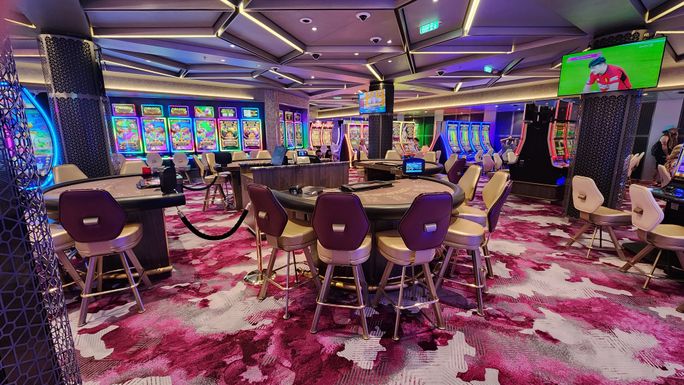 The Casino Royale aboard Utopia of the Seas. The Casino Royale aboard Utopia of the Seas.