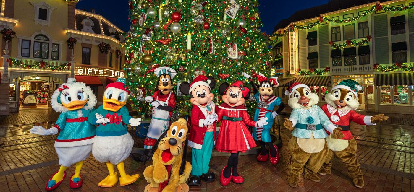 Image: Mickey and Friends decked out for the holidays in their all-new seasonal attire. (Photo Credit: Disneyland Resort)