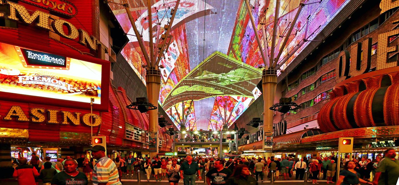 Image: The Fremont Street Experience in Downtown Las Vegas. (photo via Wikimedia Commons, credit: Bernard Spragg)