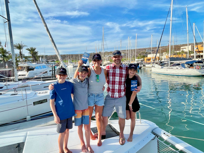 A family having completed a family sailing training course with Nautilus Sailing. family sailing experiences, father's day, nautilus sailing, learn to sail