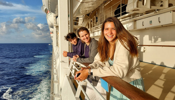 Family enjoying a cruise