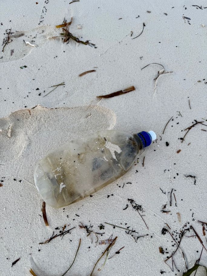 Plastic pollution on a beach in Turks and Caicos Plastic pollution on a beach in Turks and Caicos