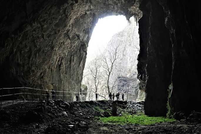 A cave opening in the Karst region of Slovenia A cave opening in the Karst region of Slovenia