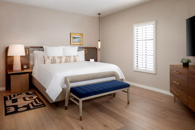 Privado King Suite or Studio Bedroom with hardwood floors at Privado Villas at the Fairmont Scottsdale Princess. Privado King Suite or Studio Bedroom with hardwood floors at Privado Villas at the Fairmont Scottsdale Princess.