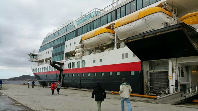 Hurtigruten in port Hurtigruten in port