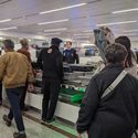 TSA security line, airport, travel
