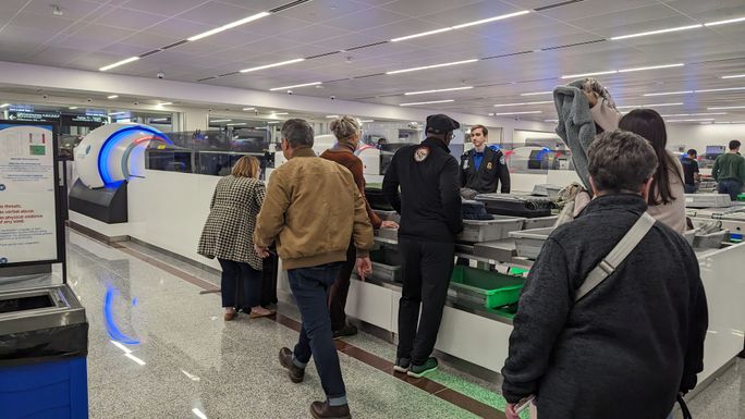 TSA security line TSA security line, airport, travel