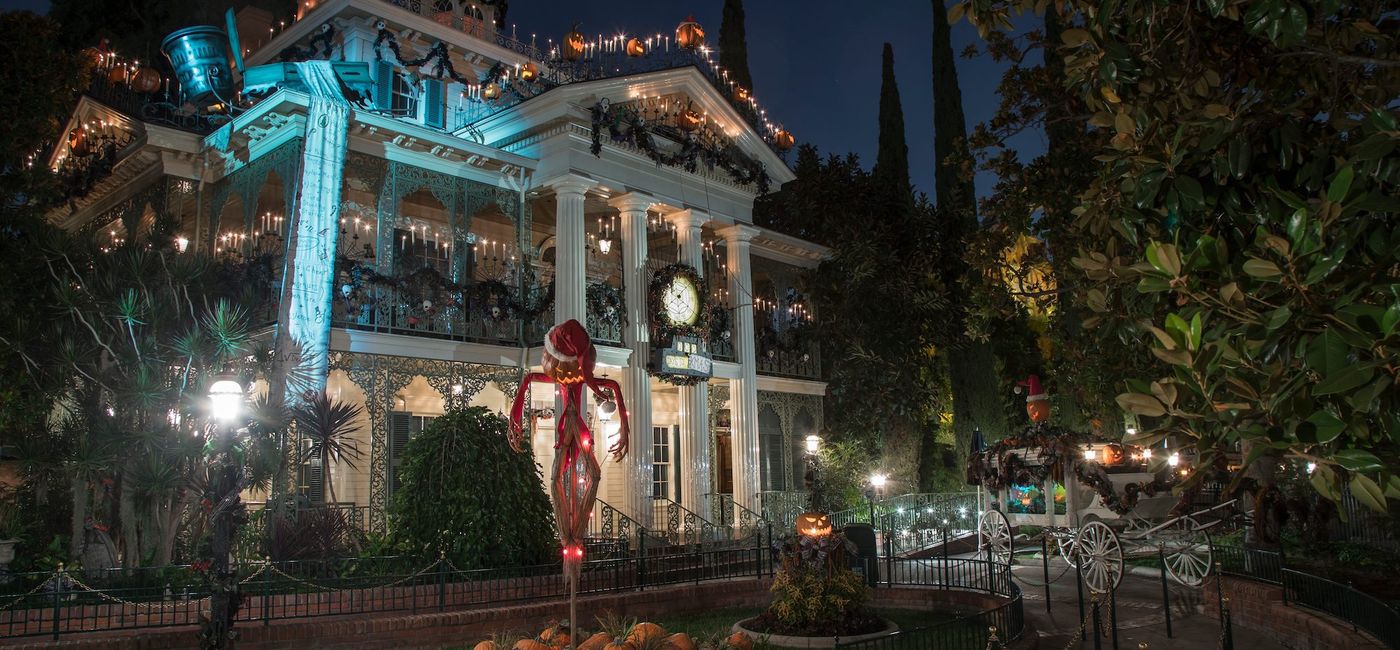Image: The 'Haunted Mansion Holiday' overlay sees the Haunted Mansion transformed by Jack Skellington and his crew. (photo courtesy of Disneyland Resort)