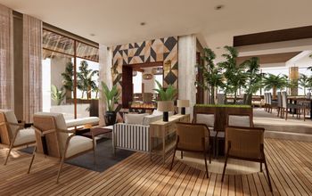 Interior lobby rendering, The Legend Paracas Resort.