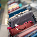 Checked luggage at baggage claim
