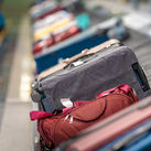 Checked luggage at baggage claim