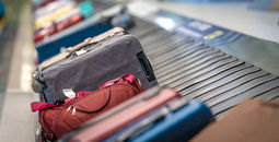 Checked luggage at baggage claim