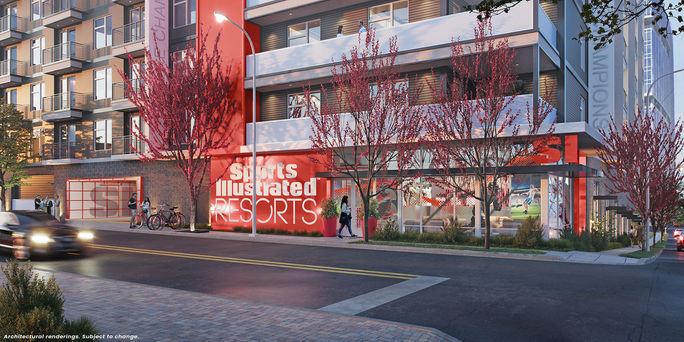 Exterior rendering of Sports Illustrated Resorts new Nashville property