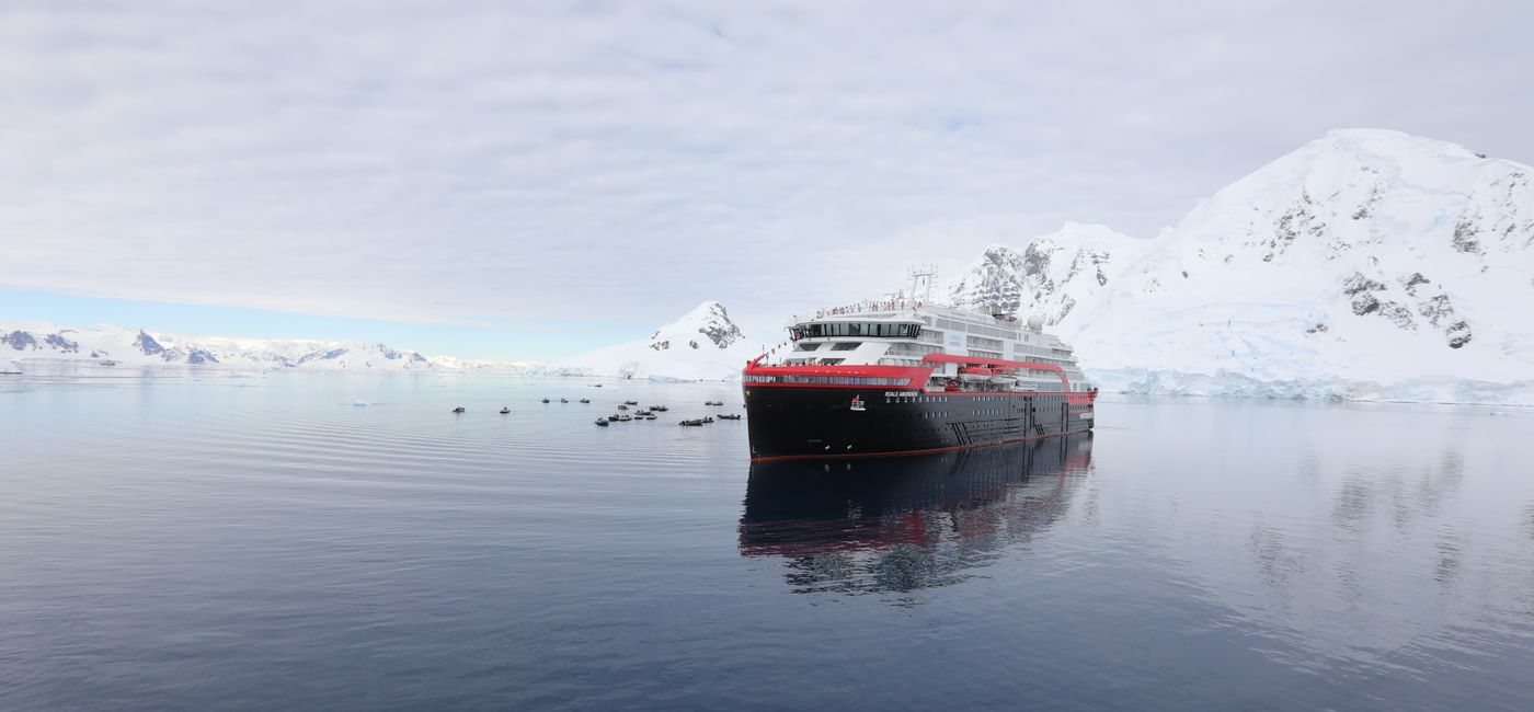 Image: Roald Amundsen in Antarctica. (photo via Hurtigruten)