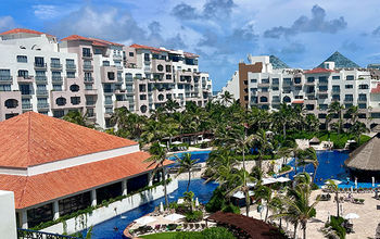 The wrap-around balcony of the Fiesta Americana Condesa Cancun Presidential Suite has a view of the entire property, including the beautiful Cancun beach.