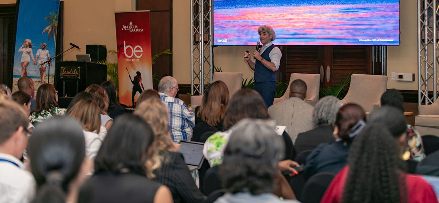 Image: Olivier Ponti, de ForwardKeys, a présenté le rapport sur les tendances du tourisme dans les Caraïbes (Source: CHTA)