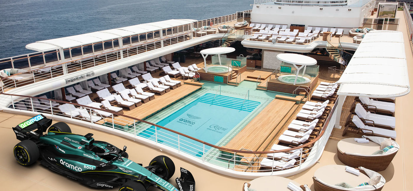 Image: Regent Seven Seas Cruises and the Aston Martin Aramco Formula One Team will host a themed sailing onboard Seven Seas Splendor (Photo Credit: Regent Seven Seas Cruises)
