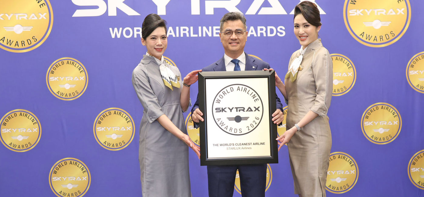 Image: Glenn Chai, chef de la direction de Starlux Airlines, reçoit le prix de la compagnie aérienne la plus propre au monde (Source: SkyTrax)