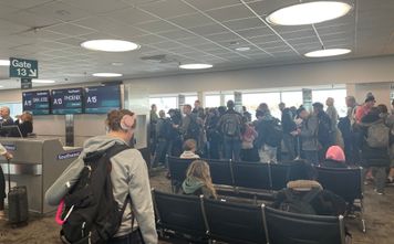 Passengers, Spokane International Airport, spokane airport, airport, gate area, crowded airport
