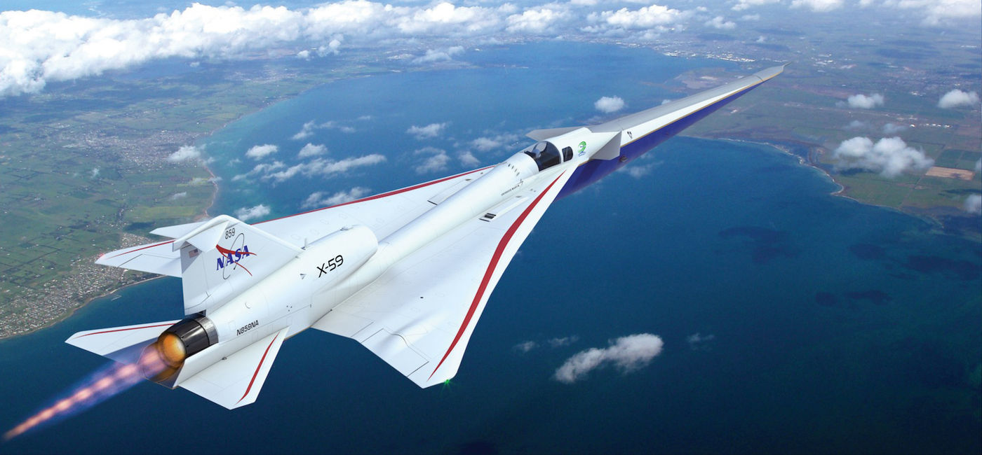 Image: Le X-59, avion expérimental supersonique de la NASA, construit par Lockheed Martin (Source: NASA)