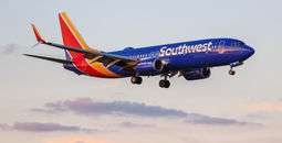 Southwest Boeing 737-800 airplane at Dallas Love Field