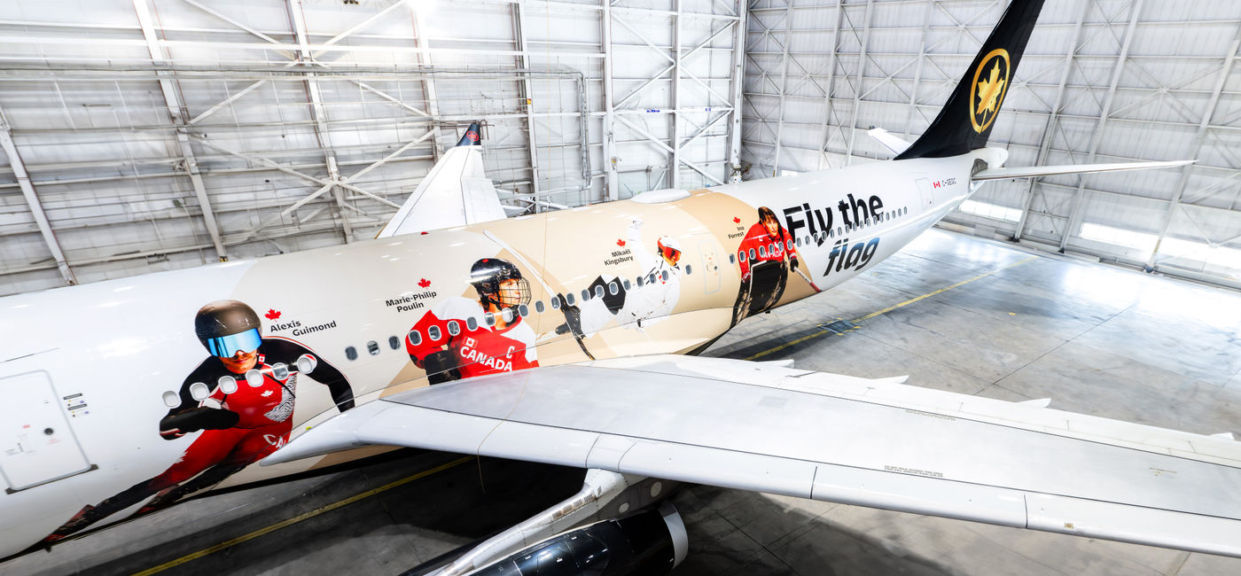 Image: Le premier vol commercial de l’appareil dans ses nouvelles couleurs décolle aujourd’hui vers Milan (Source: Air Canada)