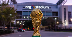 World Cup trophy outside of NRG Stadium in Houston, Texas
