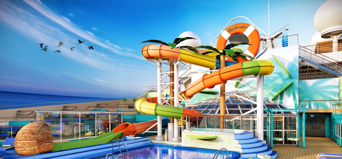 Image: The Tropical Twist Waterslide aboard Beachcomber (Photo Credit: Margaritaville at Sea)