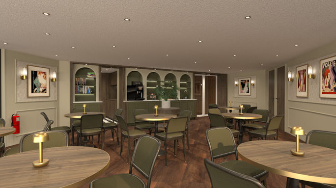 The newly renovated stern restaurant on MS Lord Byron