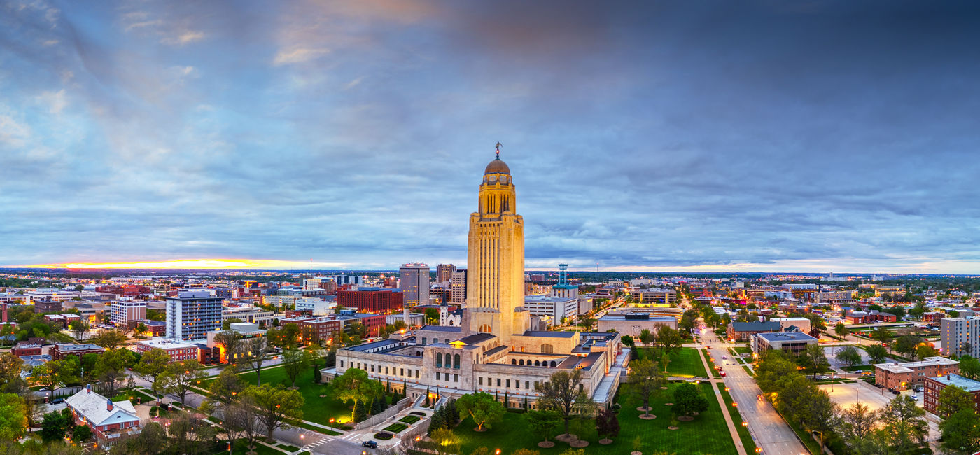 Image: Nebraska State Capitol in Lincoln, Nebraska. (Photo Credit: Adobe/SeanPavonePhoto)