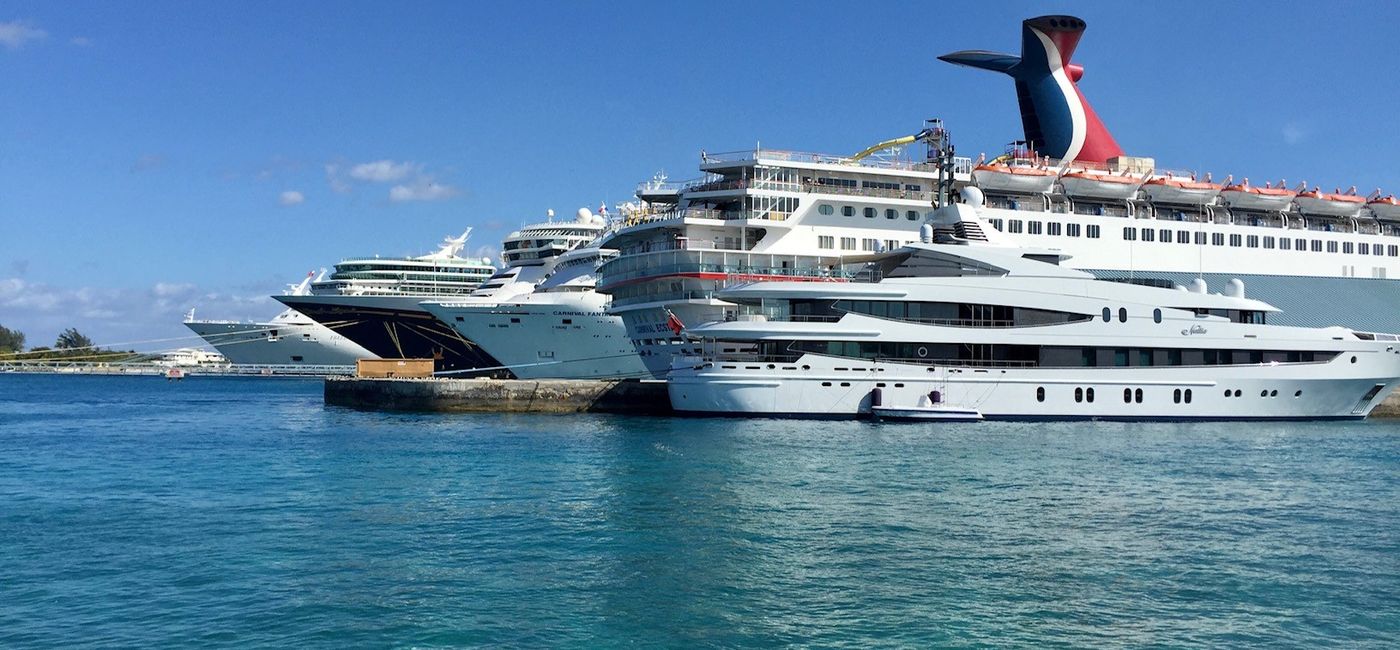Image: A line of docked cruise ships. (photo by Codie Liermann)