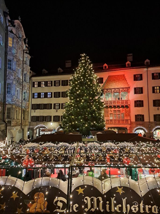 Innsbruck Christmas market at night Innsbruck, Austria, Christmas market