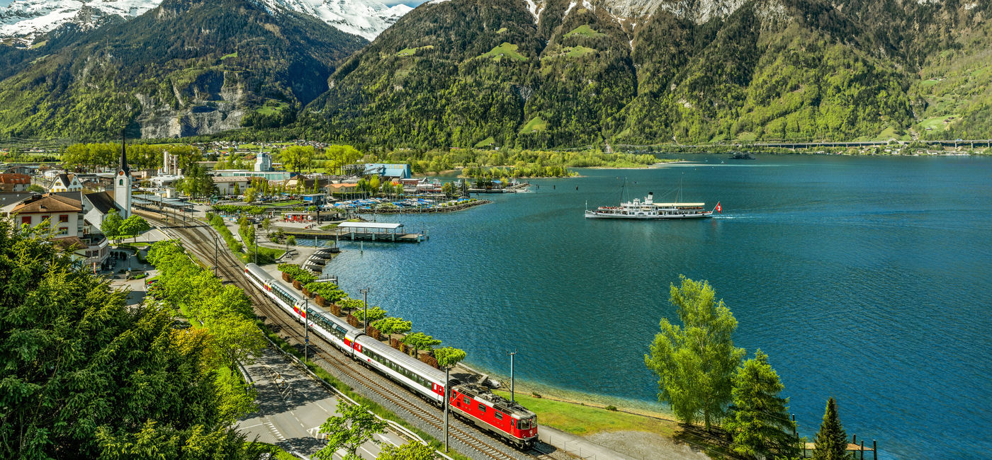 Image: The Discover Switzerland by Rail itinerary is available on the Gotthard Panorama Express, pictured, and Centovalli Express. (Source: Switzerland Tourism)