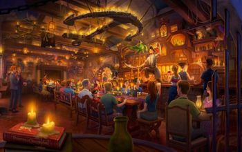 Rendering of "The Mess" at The Beak and Barrel, Magic Kingdom Adventureland
