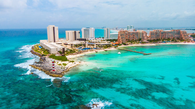Luftaufnahme von Cancun, Mexiko