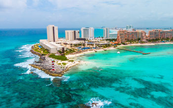 Aerial view of Cancun, Mexico