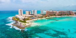 Aerial view of Cancun, Mexico