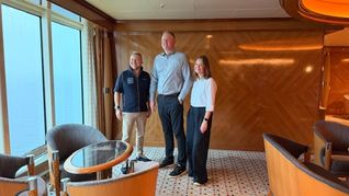 Hurtigruten execs aboard MS Trollsfjord during the line’s VIP Summit at Sea.