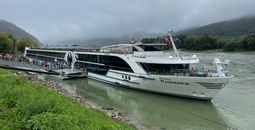 The new Riviera Radiance docked in Spitz, Austria