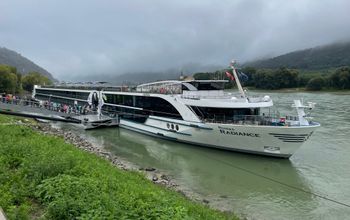 The new Riviera Radiance docked in Spitz, Austria