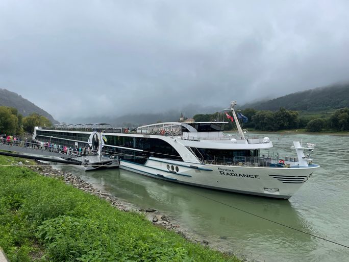 The new Riviera Radiance docked in Spitz, Austria