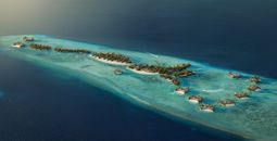 Drone rendering of Nobu Hotel, Residences, and Restaurant Maldives