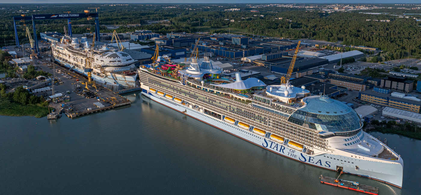 Image: Legend of the Seas and Star of the Seas at Meyer Turku Shipyard in 2025. (Photo Credit: Royal Caribbean Group)